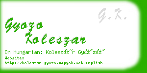 gyozo koleszar business card
